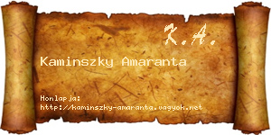 Kaminszky Amaranta névjegykártya